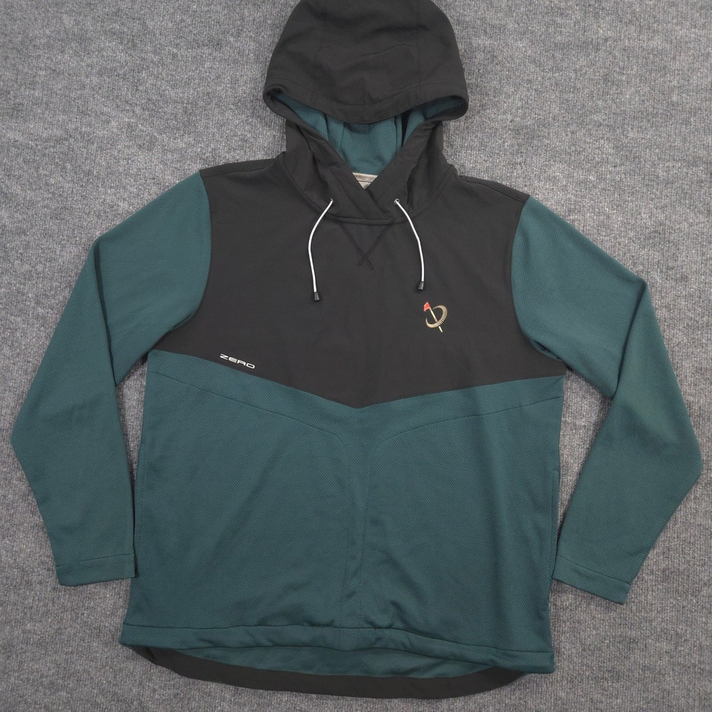 Zero Restriction Tyson Hoodie Mens Large Green Black Performance Golf Pullover